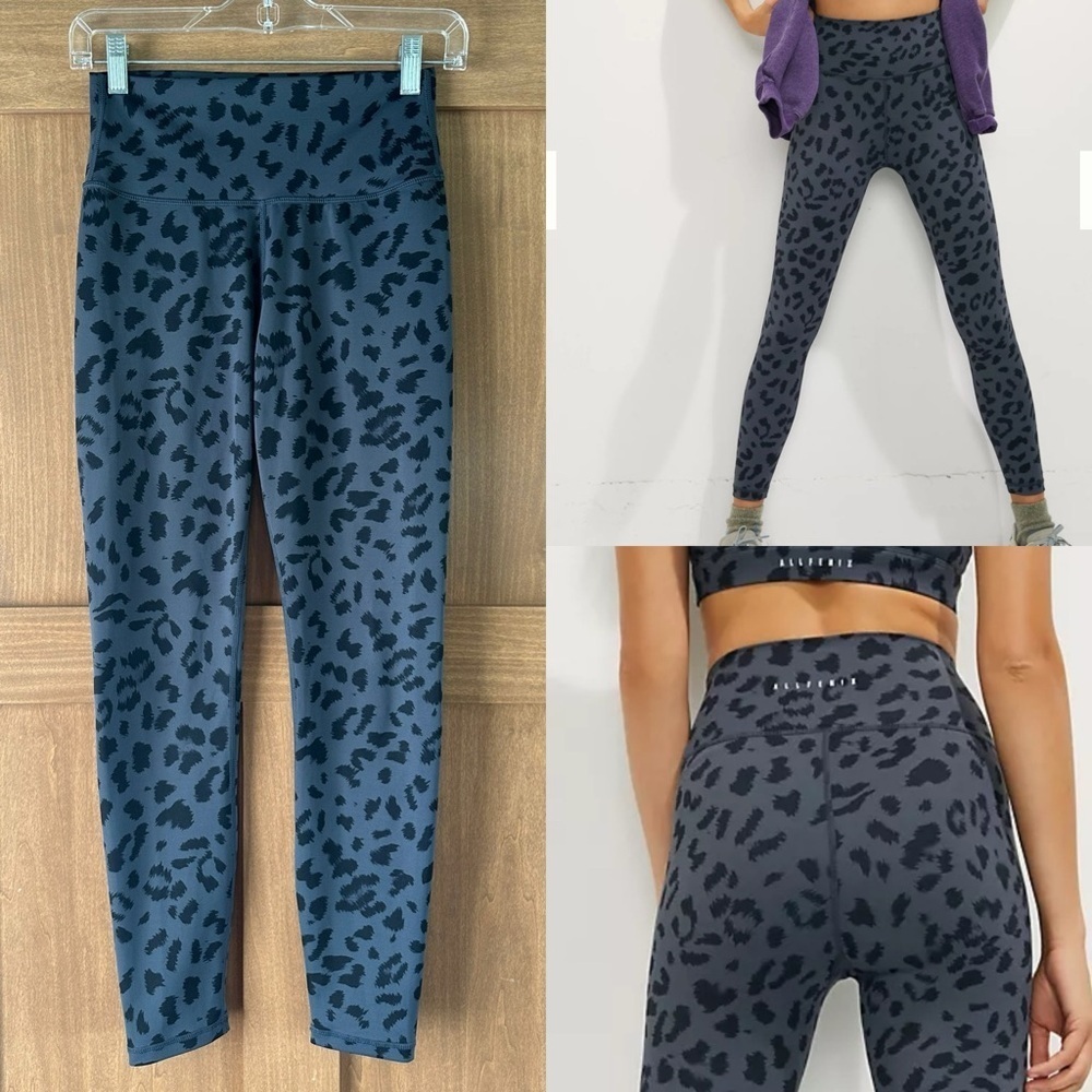 Allfenix Anthropologie Grey / Black Leo Leopard Leggings Women’s size Medium​​